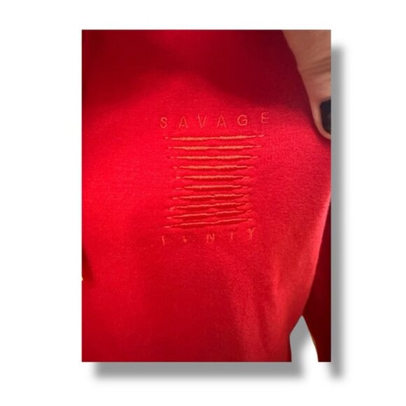 Women’s S Savage X Fenty Goji Berry Red FOREVER SAVAGE HOODED ONESIE S 4 6 - Picture 13 of 16